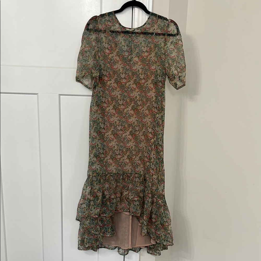 Zara Floral Sheer Dress with slip- sz Small.
